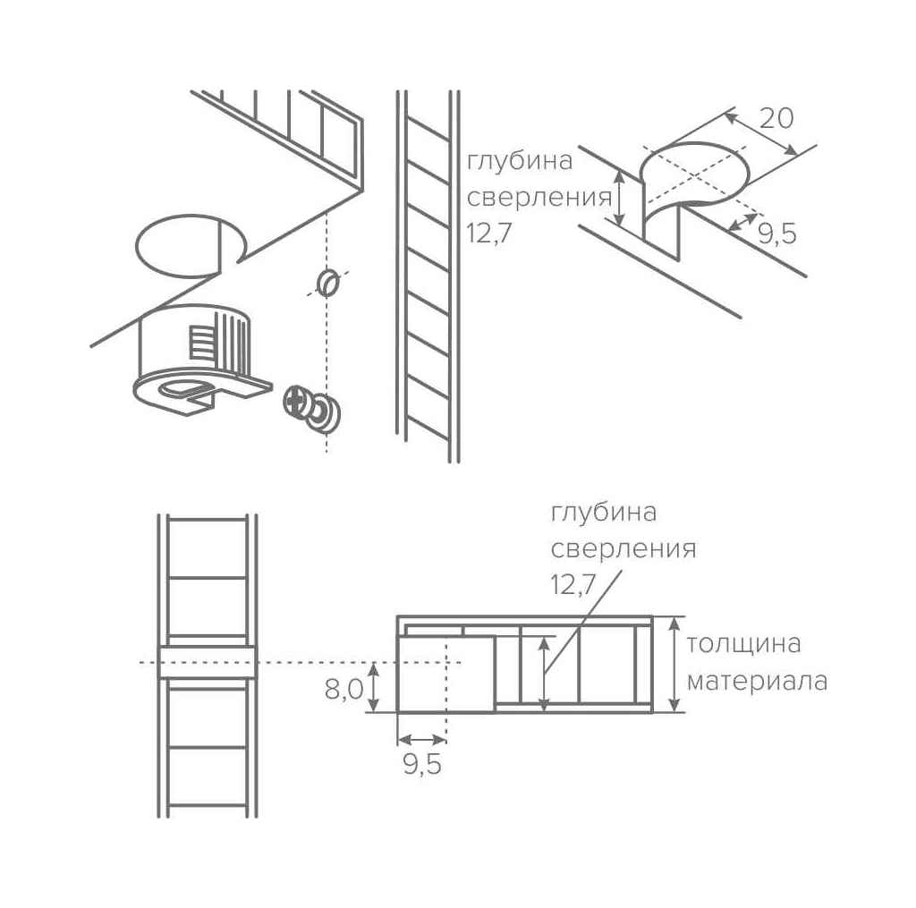 Эксцентрик Rafix 20/16 пластик Hafele