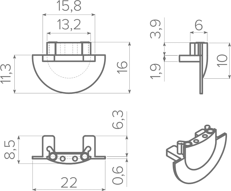 Профиль врезной для светодиодных лент AQ FORM