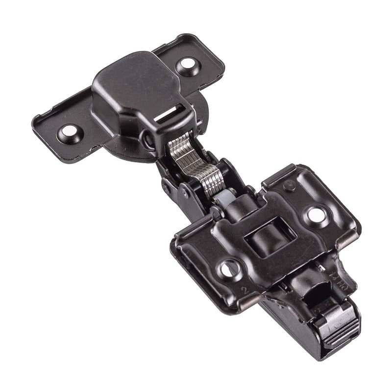 Петля  накладная GTV SOLID PLUS (3D рег. с загл. на плечо), с доводчиком, с ответной планкой, черная