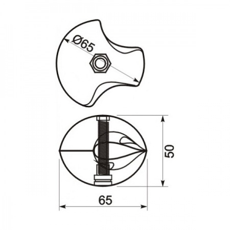 TRIS 501 шар соединительный для двух труб правый/левый