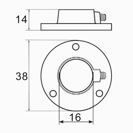 Флянец Ф16мм, хром