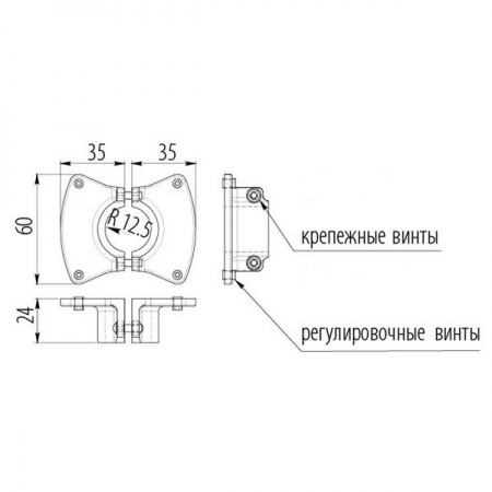 TRIS 596 Крепление полки к трубе двустороннее