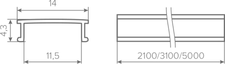 Профиль врезной для светодиодных лент AQ FORM НОВЫЙ