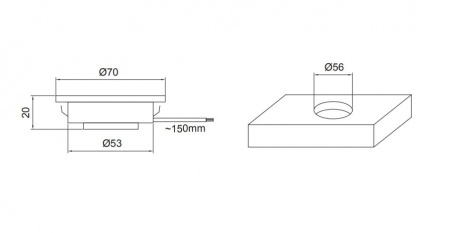 Светильник светодиодный TREVI 220V/4W, белый холодный, хром матовый