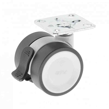 Опора колесная, CIRCO, d-50мм, серое, со стопором