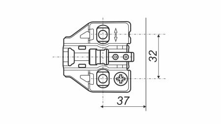 Ответная планка с эксцентриком EVO H-0, черный никель