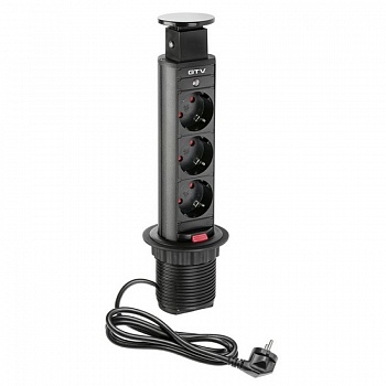 Блок розеток Ф60мм, черный