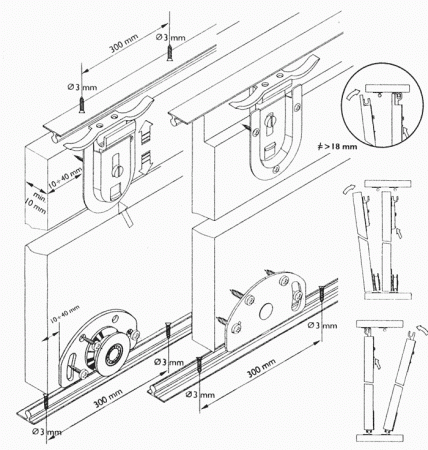 Комплект роликов на одну дверь FAST50, нагрузка до 50 кг 