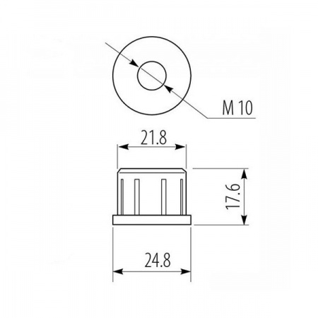 TRIS 511E Муфта металическая для трубы Ф25, резьба M10