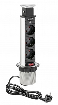 Блок розеток Ф60мм, серебристый