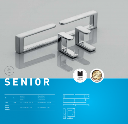 Ручка мебельная SENIOR, хром