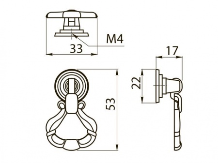 Ручка кнопка WP-1147, старое золото
