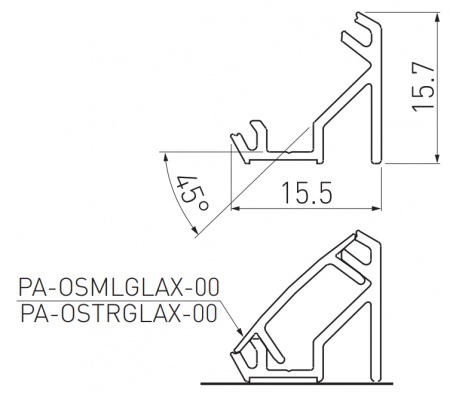 Профиль для светодиодных лент GLAX