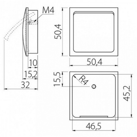 Ручка врезная S-50, 50/50мм