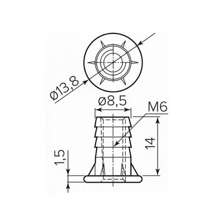 Опора регулируемая Ф6мм