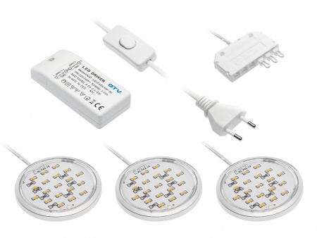 Комплект светильников светодиодных LUGO,3x1.8W,  хром матовый