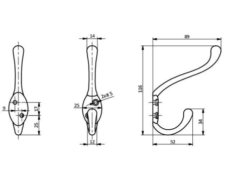 Крючок-вешалка MALAGA L