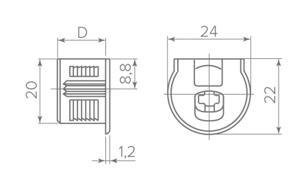Эксцентрик Rafix 20/16 пластик Hafele