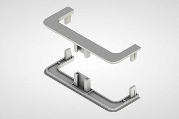 Комплект открытых заглушек для С-образного профиля (2 шт.), серый