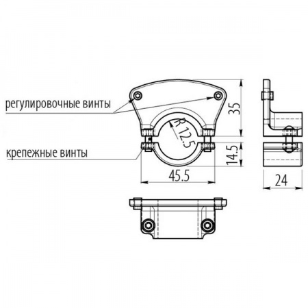 TRIS 595 Крепление полки к трубе одностороннее