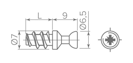 Винт к эксцентрику Rafix 5/7,5 тупой Hafele