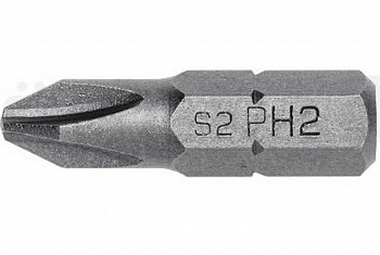 Бита PH2  25 mm, сталь S2, 10 шт., пластиковая коробка 
