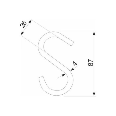 TRIS 506 Крючок на трубу Ф25мм, хром
