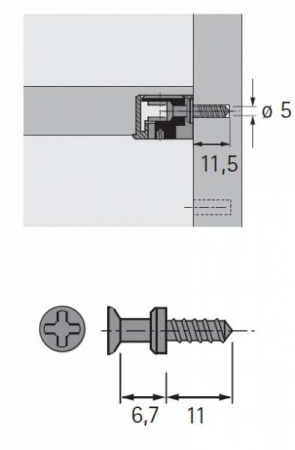 Дюбель ввинчиваемый DU321, L-11 мм, для VB35m