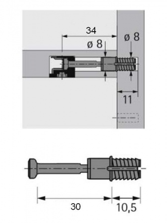 Дюбель для быстрого монтажа Rapid S-DU325A  Ф 8 мм