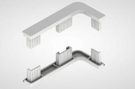 Комплект открытых заглушек для Г-образного профиля (2 шт.)