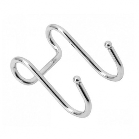 Крючок на рейлинг двойной, "ретро", хром