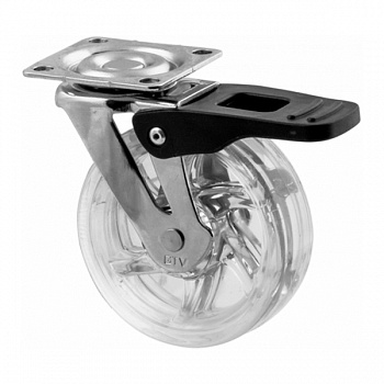 Опора колесная, SHIFT Ф75мм силиконовая, с тормозом