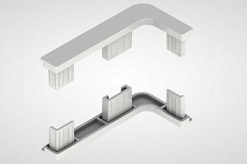 Комплект открытых заглушек для Г-образного профиля (2 шт.), белый