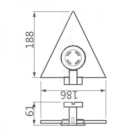 Светильник светодиодный верхний стеклянный треугольный 12V/1W