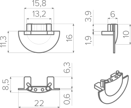 Профиль врезной для светодиодных лент AQ FORM