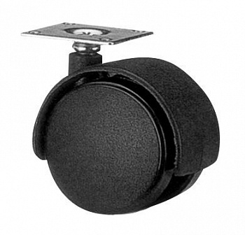 Опора колесная с площадкой, черная, Ф50мм