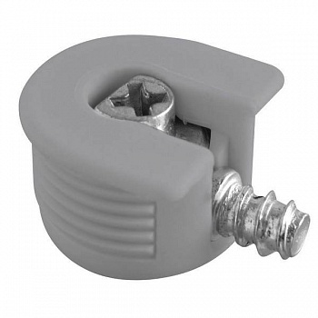 Эксцентриковая стяжка Ф20мм + дюбель 6х7мм, серая