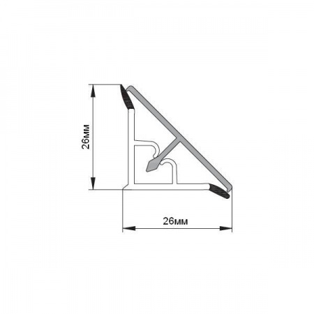 Плинтус кухонный треугольный гладкий, L=3.05м
