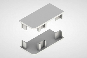 Комплект закрытых заглушек для Г-образного профиля (2 шт.), серый