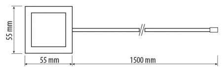 Светильник светодиодный RGB TAVIRA, квадратный, 12V/1.8W,  хром матовый