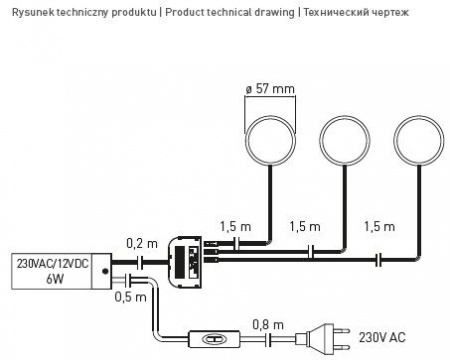 Комплект светильников светодиодных LUGO,3x1.8W,  хром матовый