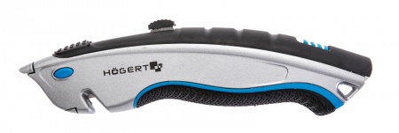 Нож  с выдвижным трапециевидным лезвием, с блокировкой