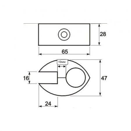 TRIS 550 Держатель труба-ДСП/стекло