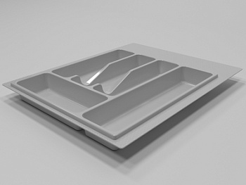 Вкладыш для столовых приборов в базу 450 мм, серый 345-390 х 390-490мм