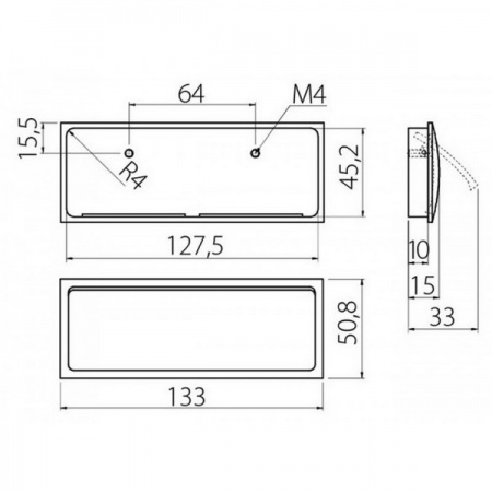 Ручка врезная R-132, 132/50мм