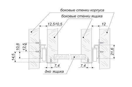 Комплект роликовых направляющих