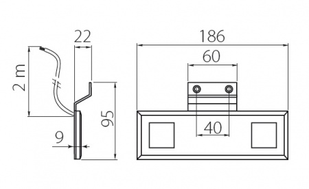 Светильник светодиодный PALERMO PN, 12V/3.6W, теплый белый,  хром
