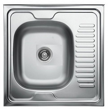 Мойка накладная EC 209 D 60х60см, с сифоном, декорированная, чаша слева