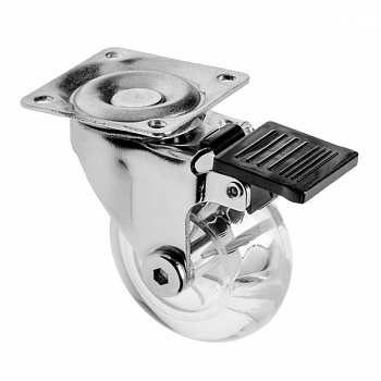 Опора колесная Ф50мм BRAZYLIA, силиконовая, с тормозом