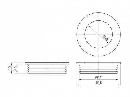 Ручка врезная UZ-В-224, круглая